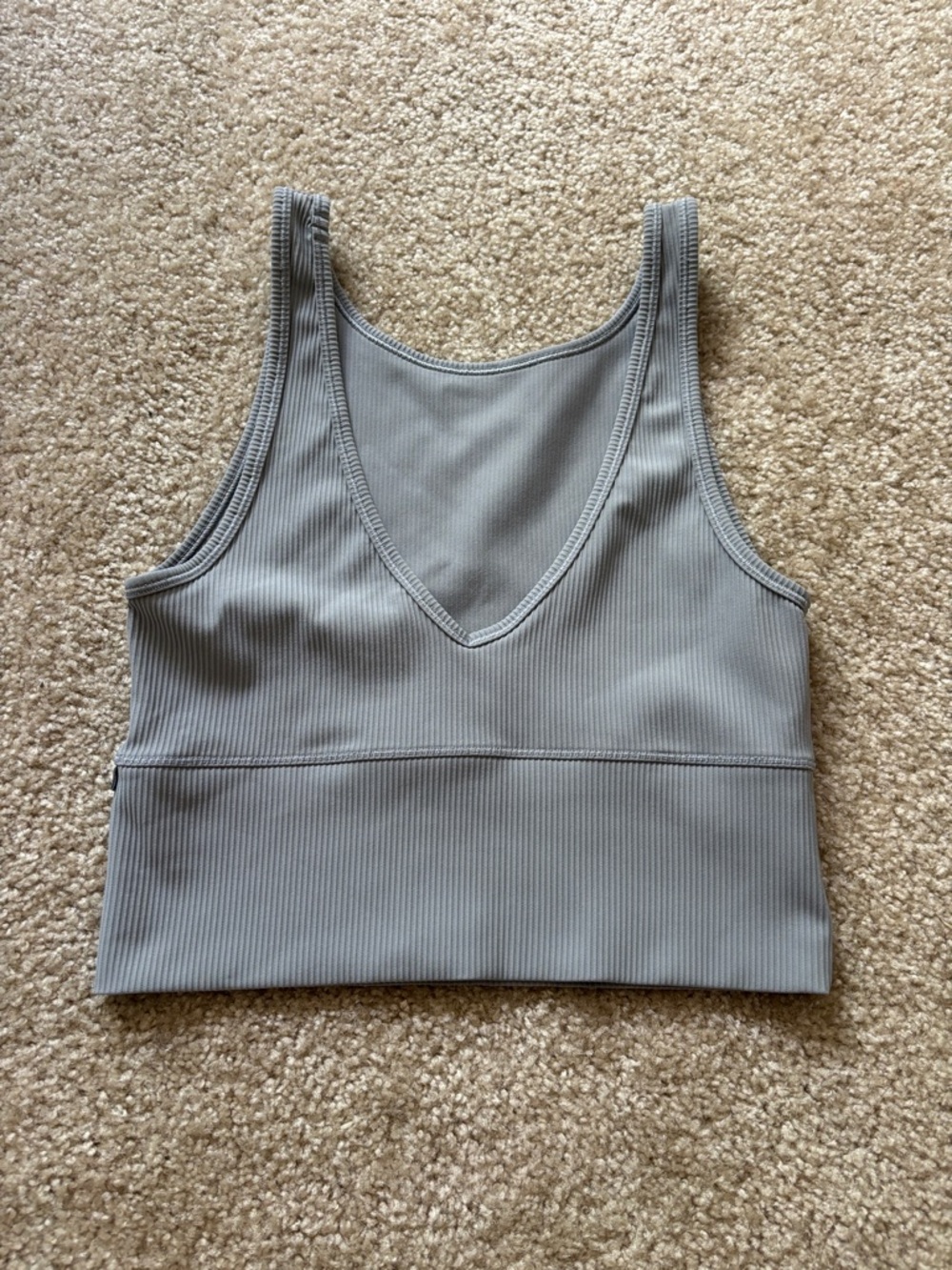 Lululemon Ribbed V-Neck Crop Tank - Gray